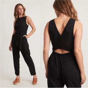 Marine Layer Eloise Belted Wrap Romper Jumpsuit S Small Black